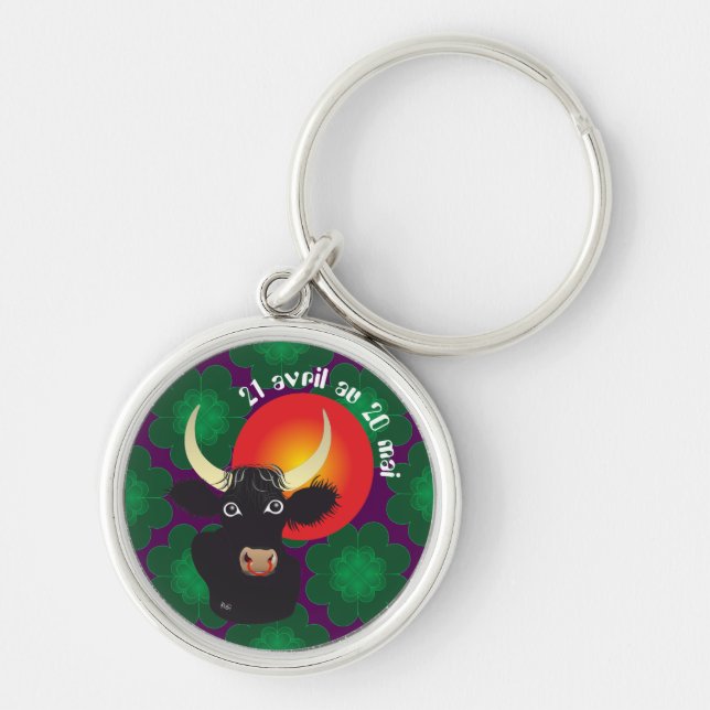 Taureau 21 avril au 20 mai Porte-clés Keychain (Front)