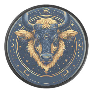 ♉ Taureau Anneau de hockey en or Bœuf Cadeau Zodia