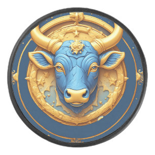 ♉ Taureau Bœuf Anneau Or Puck de Hockey Cadeau Zod