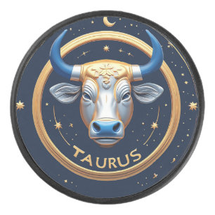 ♉ Taureau Boule de Hockey en Or Cadeau Zodiaque