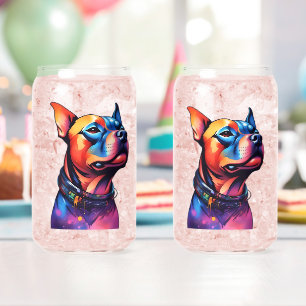 Taureau coloré Terrier Conception Cyberpunk,