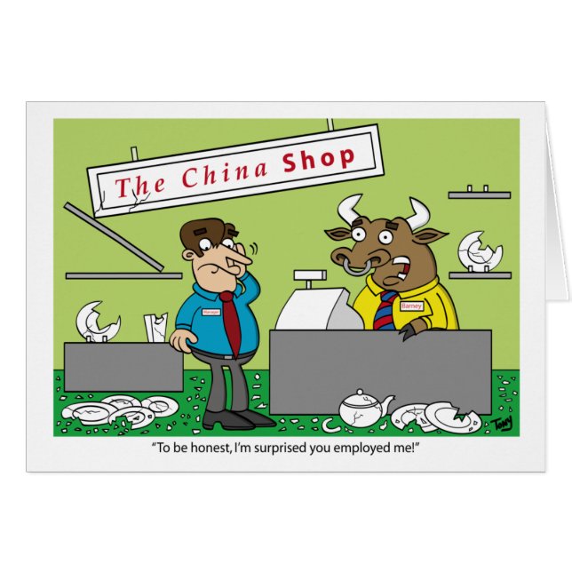 Taureau dans une carte de magasin de Chine (Devant horizontal)