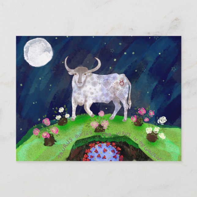 Taureau et la carte postale du Virus (Devant)