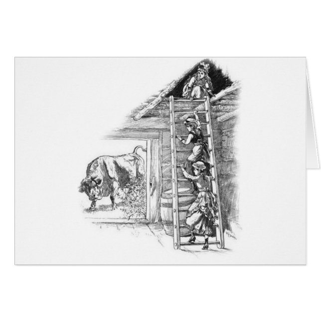 Taureau vintage en Grange (Devant horizontal)