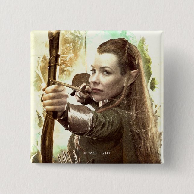 TAURIEL™ Daughter of Mirkwood 2 Inch Square Button (Front)