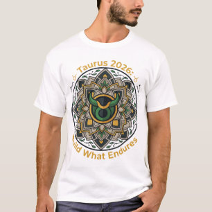 Taurus 2026 Green Bull Zodiac Mandala Build What T-Shirt