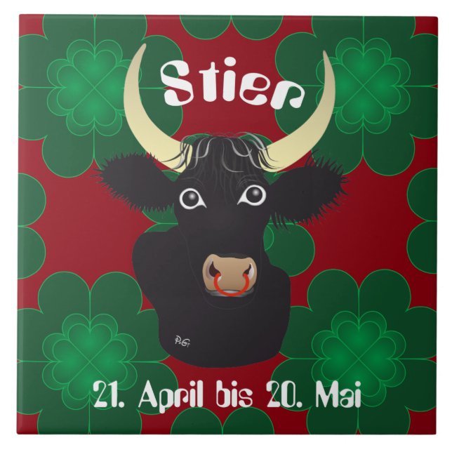 Taurus 21 April to 20 May Fliese Tile (Front)