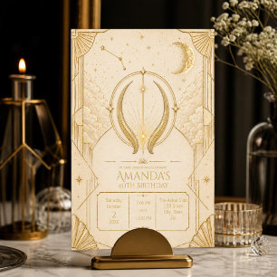 Taurus 40th Birthday Invitation   Champagne Gold
