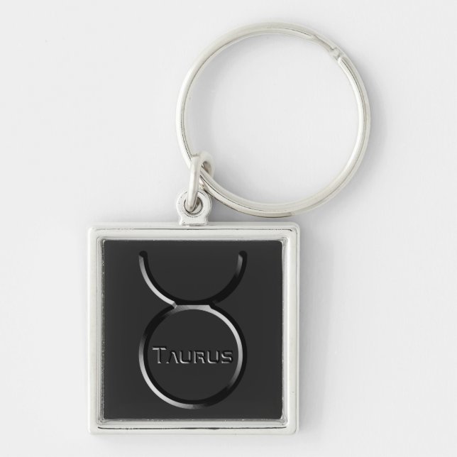 TAURUS, Abstract Design of the Zodiac Sign,  Keychain (Front)