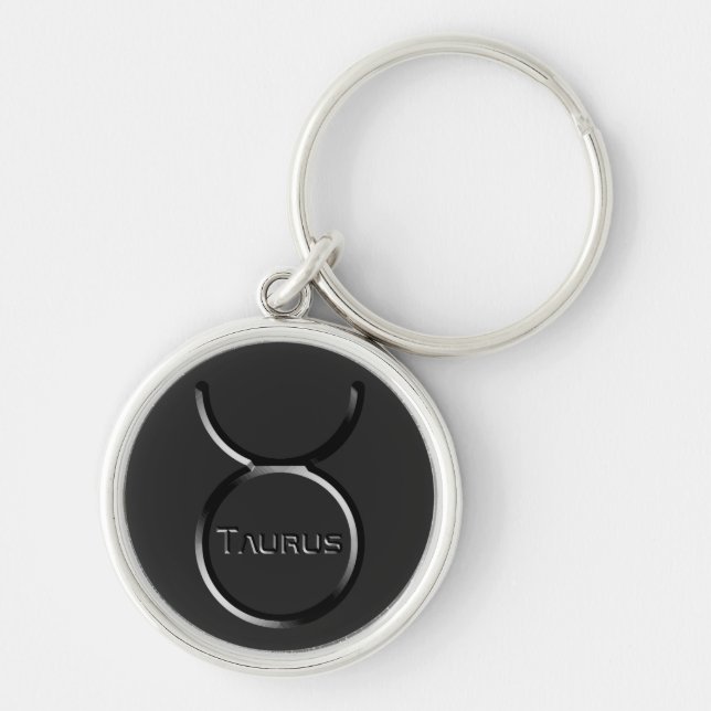 TAURUS, Abstract Design of the Zodiac Sign,  Keychain (Front)