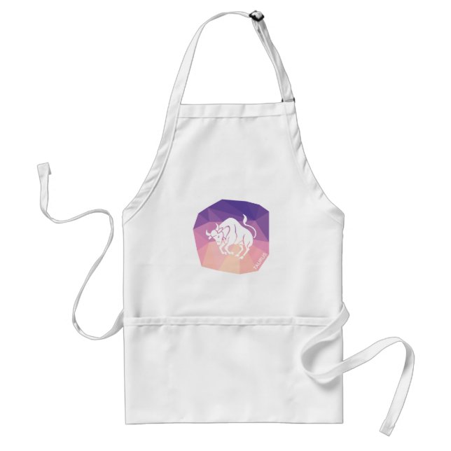 Taurus apron in pink/purple background (Front)