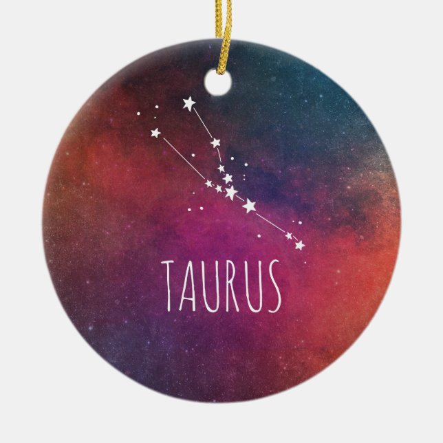 Taurus Astrology Ceramic Ornament (Front)