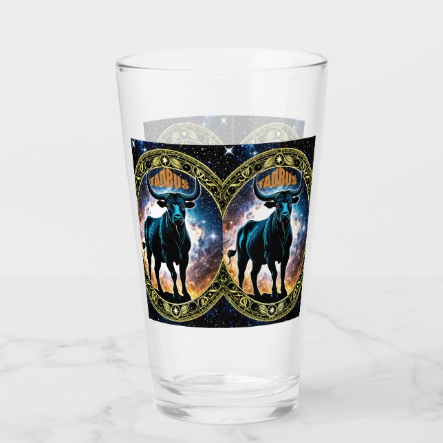 Taurus astrology sign glass (Front)