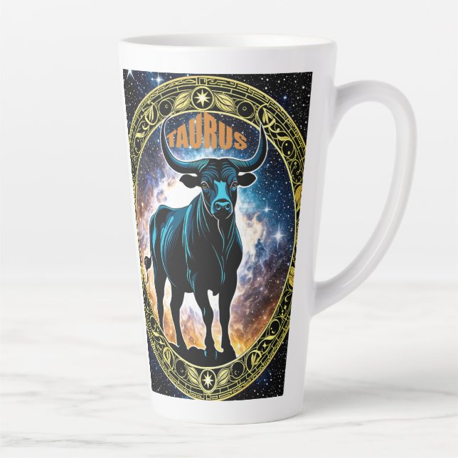 Taurus astrology sign latte mug (Right)
