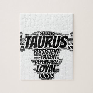 Taurus Astrology Zodiac Sign Word Cloud Jigsaw Puzzle