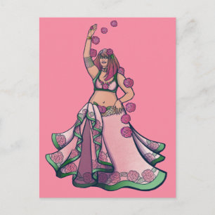 Taurus Belly Dancer Goddess Zodiac Art Postcard