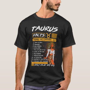 Taurus Birthday Melanin Afro Queen For Black Wome T-Shirt