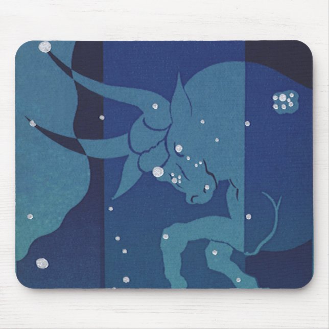 Taurus Bull Constellation Vintage Zodiac Astrology Mouse Pad (Front)