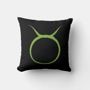 TAURUS Bull Green Astrology Zodiac April May Sign Throw Pillow