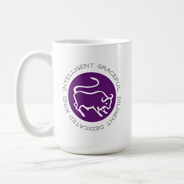 Taurus Bull Logo Zodiac Star Sign Astrology Coffee Coffee Mug (Left)