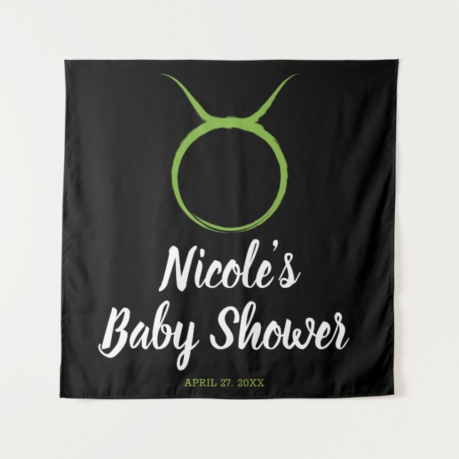 Taurus Bull Spring Astrology Zodiac Party Backdrop Tapestry (Front)