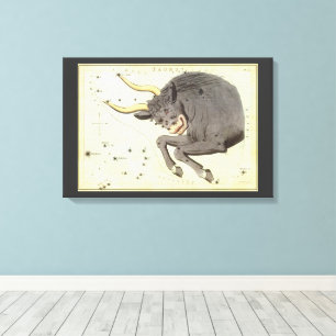 Taurus Bull, Vintage Constellation Urania's Mirror Canvas Print