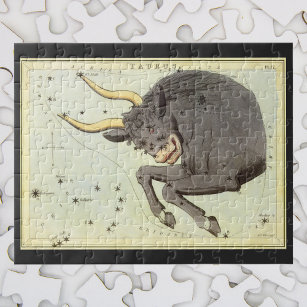 Taurus Bull, Vintage Constellation Urania's Mirror Jigsaw Puzzle