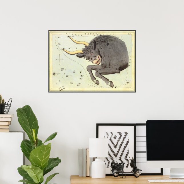 Taurus Bull, Vintage Constellation Urania's Mirror Poster (Home Office)