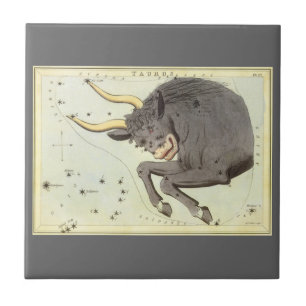 Taurus Bull, Vintage Constellation Urania's Mirror Tile