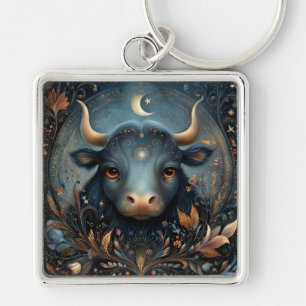 Taurus Bull Zodiac Astrology Celestial Birthday Keychain