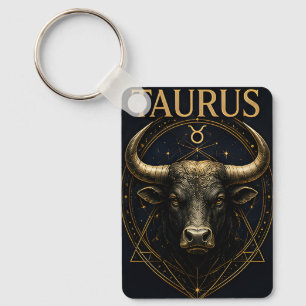 Taurus Bull Zodiac Celestial Astrology Symbol Keychain