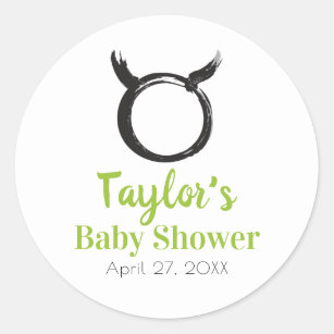 TAURUS Bull Zodiac Spring Astrology Baby Shower Classic Round Sticker