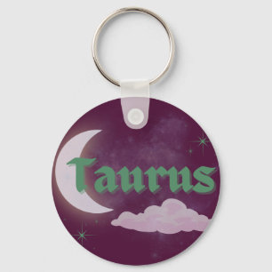 Taurus Celestial Aesthetic Dreamy Moon Cloud Stars Keychain