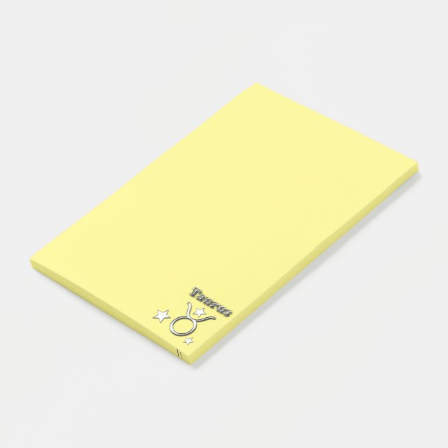 Taurus chrome symbol post-it notes (Angled)