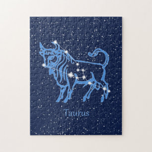 Taurus Constellation and Zodiac Sign with Stars Jigsaw Puzzle
