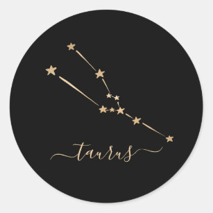 Taurus Constellation Ceramic Classic Round Sticker