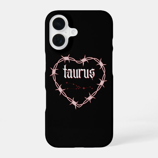 Taurus Constellation Gothic Edgy Birthday iPhone 16 Case (Back)