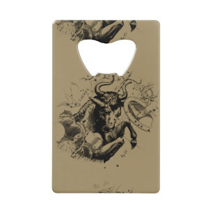 Taurus Constellation Map by Hevelius circa 1690 Credit Card Bottle Opener