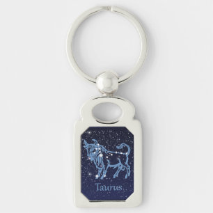 Taurus Constellation & Zodiac Sign with Stars Keychain