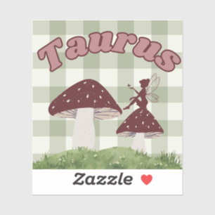 Taurus Cottagecore Aesthetic Fairy Mushroom Art