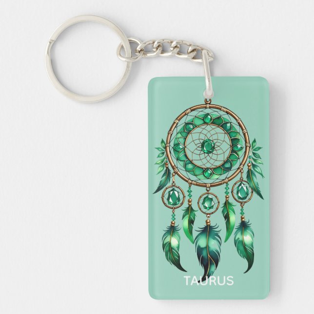 Taurus Dreamcatcher Keychain (Front)