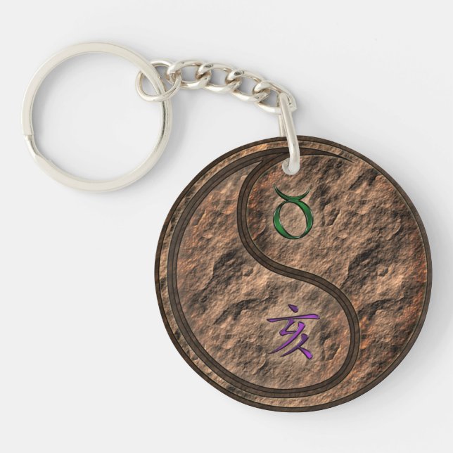 Taurus & Earth Boar Keychain (Front)