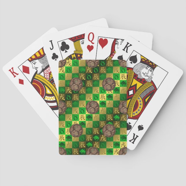 Taurus & Earth Dragon Playing Cards (Back)