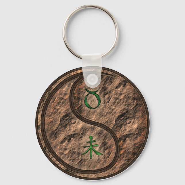 Taurus & Earth Goat Keychain (Front)