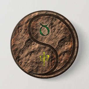 Taurus & Earth Monkey 3 Inch Round Button