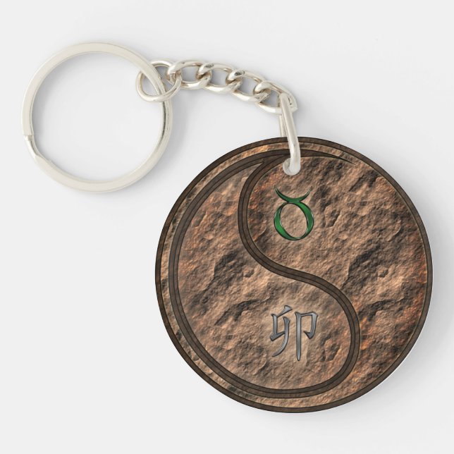 Taurus & Earth Rabbit Keychain (Front)