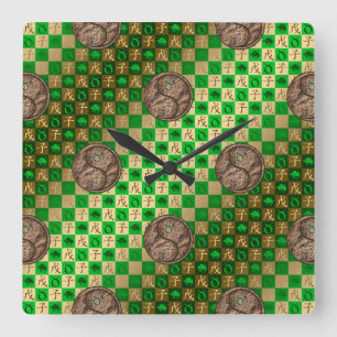 Taurus & Earth Rat Square Wall Clock