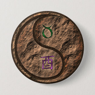 Taurus & Earth Rooster 3 Inch Round Button