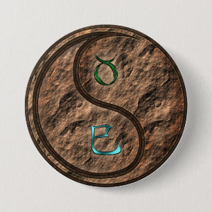 Taurus & Earth Snake 3 Inch Round Button