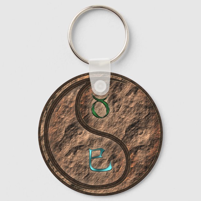 Taurus & Earth Snake Keychain (Front)